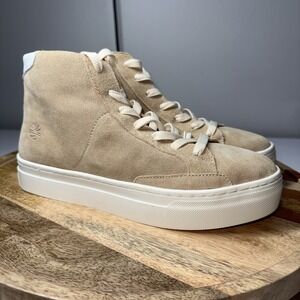Soludos Women's Size 9.5 Shoes Ibiza Suede High Top Sneaker 1000854-270 Sand New